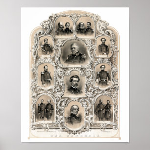 Poster Nos généraux — Guerre civile de l'Union