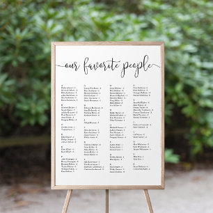 Poster Nos gens préférés   Graphique de sièges alphabétiq