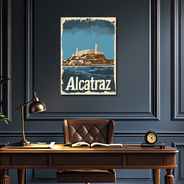 Poster Nostalgique Vintage Alcatraz Travel (Créateur téléchargé)