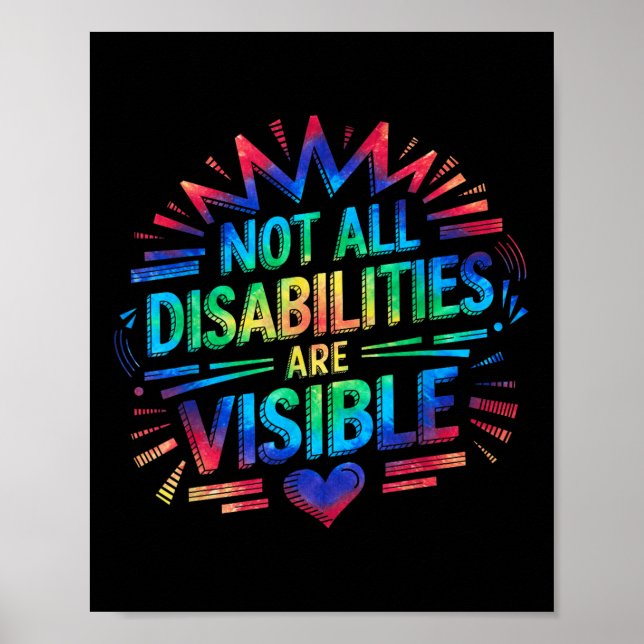 Poster Not All Disabilities Are Visible Cool Invisible Di (Devant)