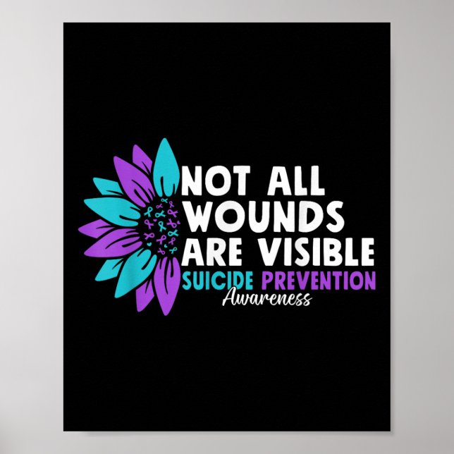 Poster Not All Wounds Are Visible Suicide Awareness Menta (Devant)