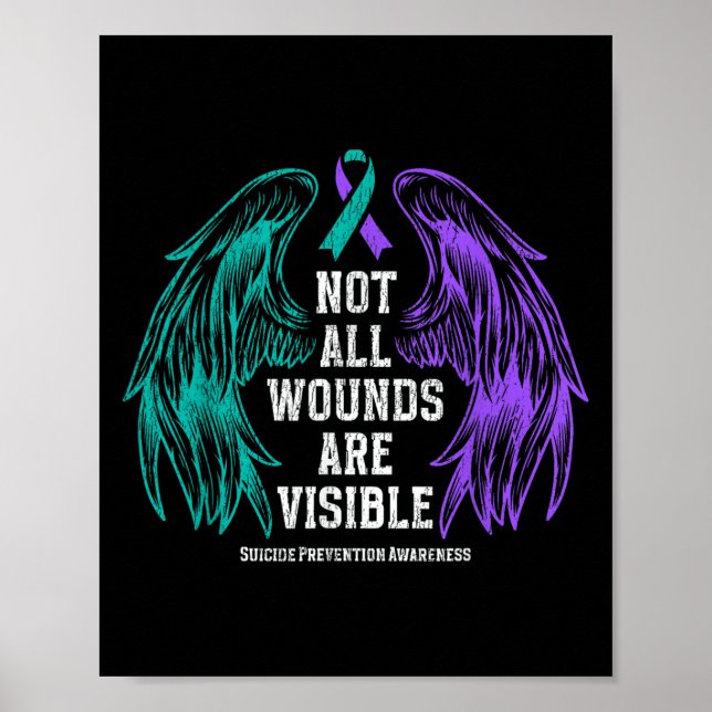 Poster Not All Wounds Are Visible Suicide Prevention Awar (Devant)