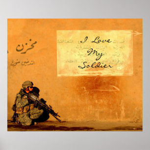 Poster Note d'amour sur les disparus militaires de mur