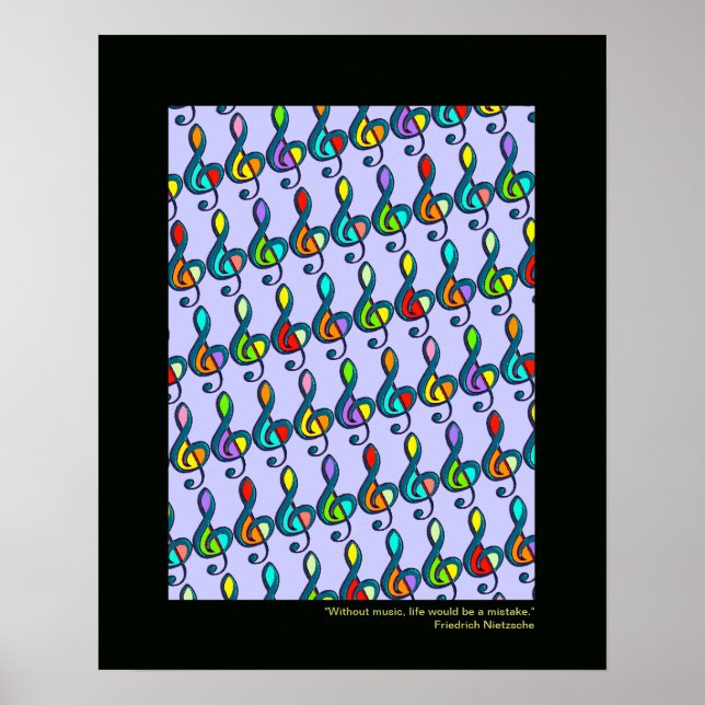 Poster note de musique imprimé décoratif (Devant)