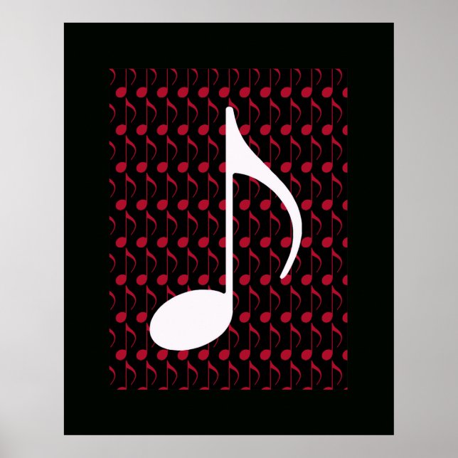 Poster note musicale blanche cool graphique (Devant)