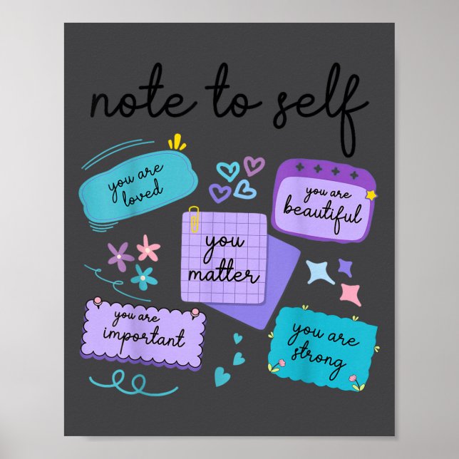 Poster Note To Self You Suicide Prevention Awareness  (Devant)