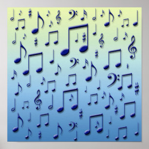 Poster Notes de musique