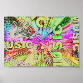 Poster Notes de musique colorée