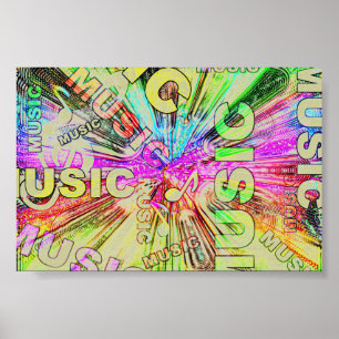 Poster Notes de musique colorée