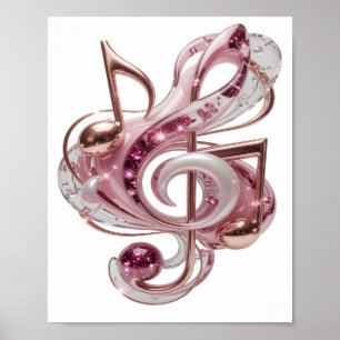 Poster Notes de musique rose WITTY Design