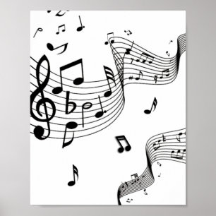Poster Notes de musique sur blanc