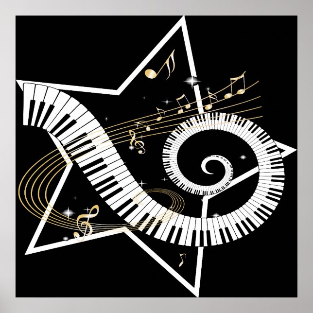 Poster Notes d'or de l'étoile musicale (Devant)