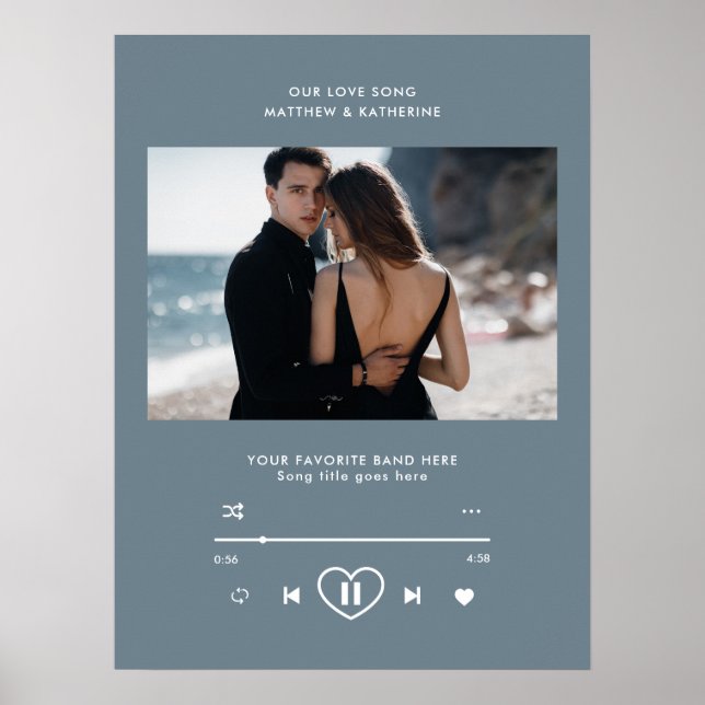 Poster Notre Chanson d'Amour Personnalisé Photo Mariage D (Devant)
