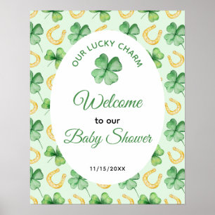 Poster Notre Charme Chanceux Bienvenue à la Baby Shower d