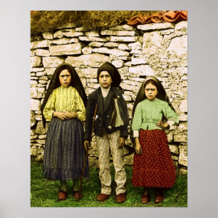 Poster Notre-Dame de Fatima Vierge Marie Enfants