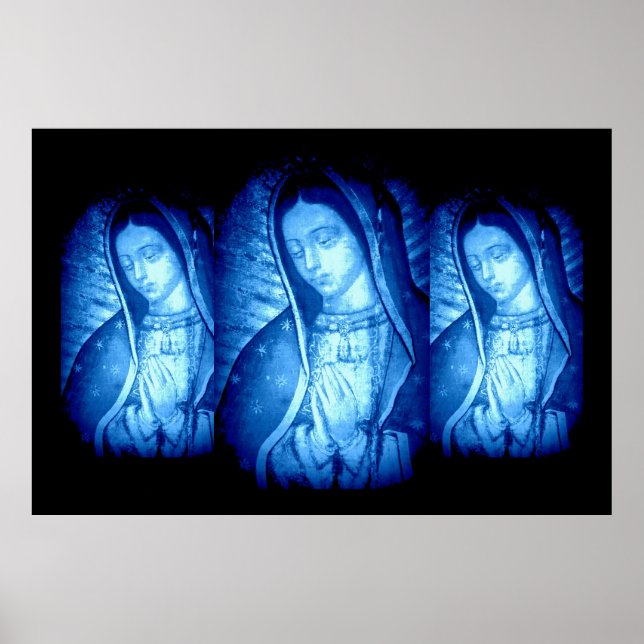 POSTER NOTRE-DAME DE GUADALUPE BLEU (Devant)