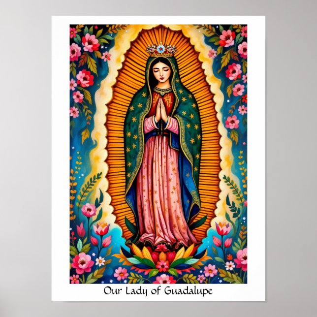 Poster Notre-Dame de Guadalupe Patron Saint du Mexique (Devant)