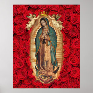 Poster Notre-Dame de Guadalupe Tilma Crown Angels Catholi