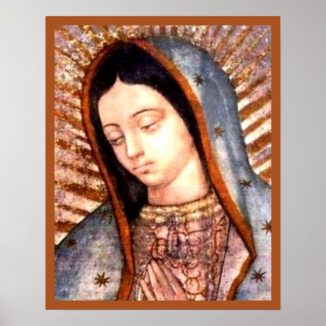 Poster Notre Dame de Guadalupe Tilma Vierge Marie Buste (Devant)