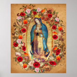 Poster Notre-Dame de Guadalupe Vierge Marie Catholique Me