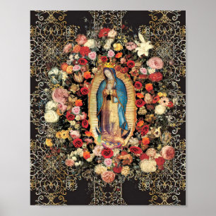 Poster Notre-Dame de Guadalupe Vierge Marie Colorée