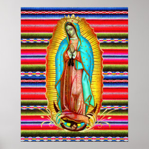 Poster Notre-Dame de Guadalupe Vierge Marie Zarape Cathol