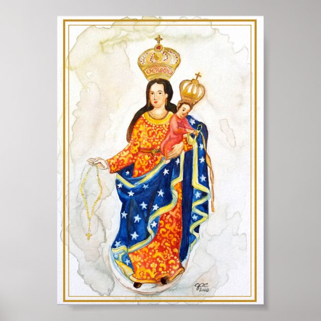 Poster Notre-Dame de Las Lajas Aquarelle Imprimer (Devant)