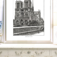 Poster Notre Dame de Paris 12"x16"