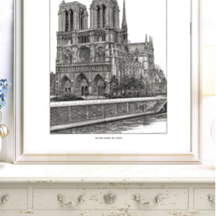 Poster Notre Dame de Paris 12"x16"