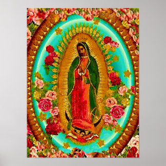 Poster Notre Dame Guadalupe Mexicaine Sainte Vierge Marie