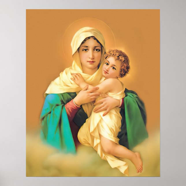 Poster Notre Dame Vierge Marie Refuge Sinners Catholique  (Devant)