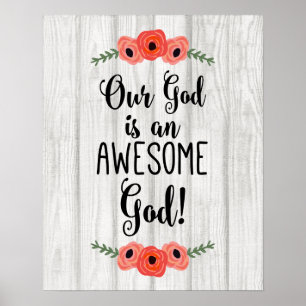 Poster Notre Dieu est Dieu impressionnant - la citation