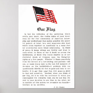 Poster Notre drapeau USA Americana Patriotisme Mots
