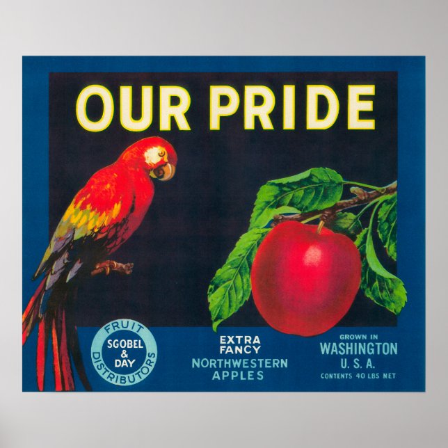 Poster Notre Étiquette Apple Pride - État de Washington (Devant)