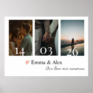 Poster Notre histoire d'amour Collage de photos à date pe
