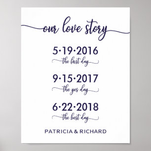 Poster Notre histoire d'amour Dates spéciales Panneau Chi