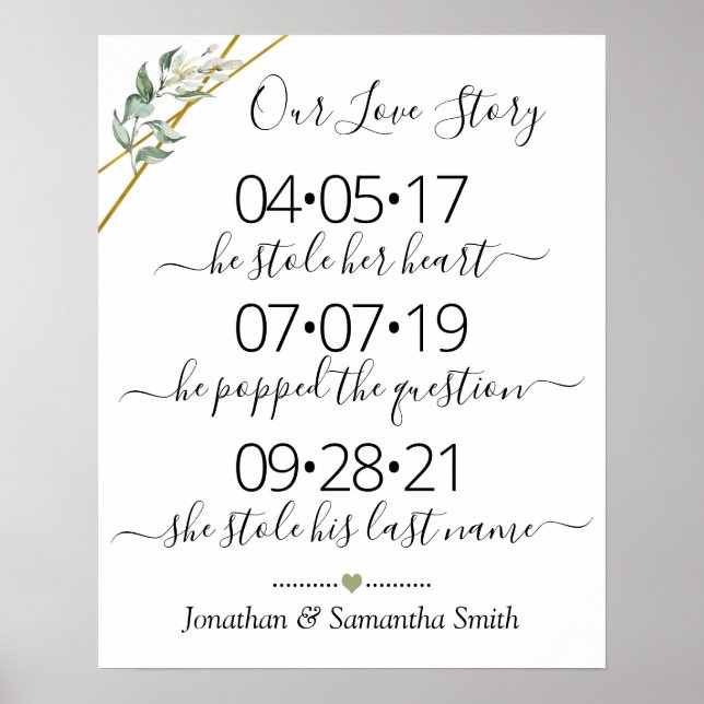 Poster Notre histoire d'amour Meilleur oui jour mariage v (Devant)