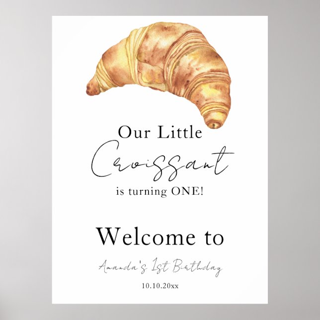 Poster Notre Little Croissant 1ère fête d'anniversaire (Devant)