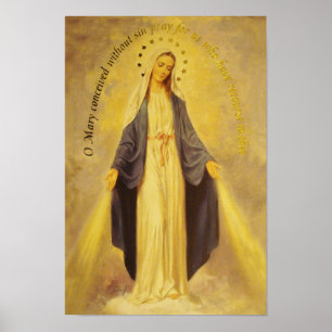 Poster Notre Madame de l'affiche miraculeuse de médaille