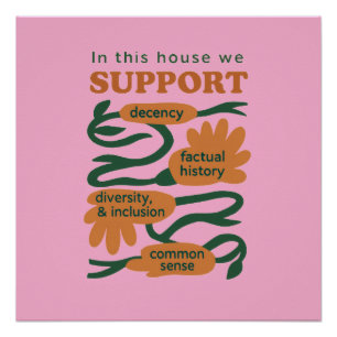 Poster Notre maison fonctionne avec décence, vérité et bo