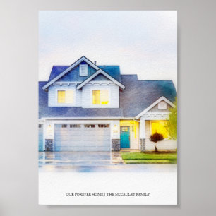 Poster Notre maison pour toujours Portrait de maison pers