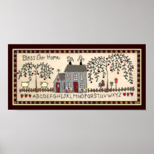 Poster NOTRE MAISON~Primitive Rustic Home Décor Art