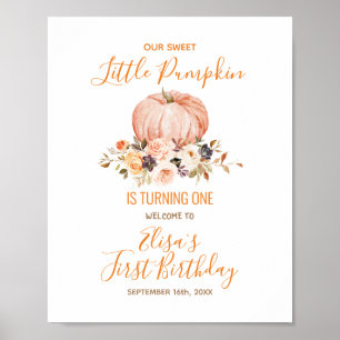 Poster Notre petit Citrouille sucré 1er anniversaire Bien