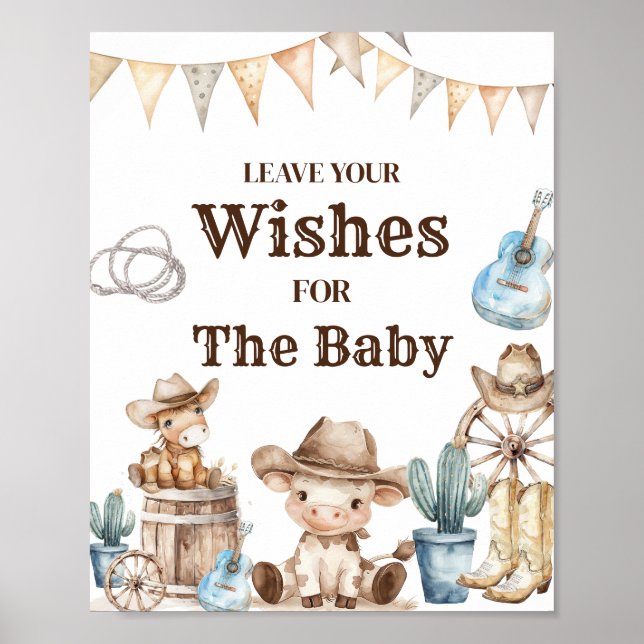 Poster Notre petit Cowboy Wild West bébé veut pour bébé (Devant)