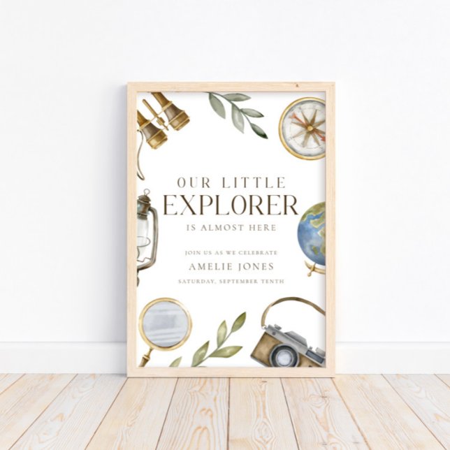 Poster Notre petit explorateur | Baby shower Adventure Aw (Available for print & instant digital download!)