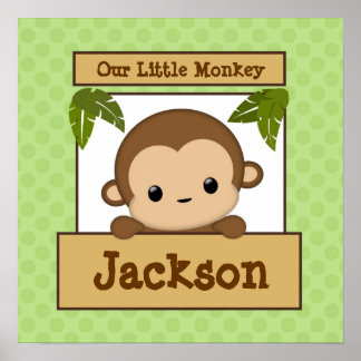 Poster Notre Petit Singe Art Imprimer Nom Personnalisé
