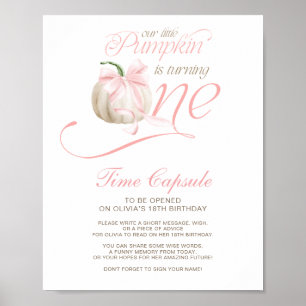 Poster Notre petite citrouille pancarte capsule temporell