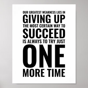 Poster Notre plus grande faiblesse Devis motivationnel