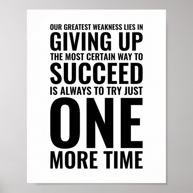 Poster Notre plus grande faiblesse | Devis motivationnel (Devant)