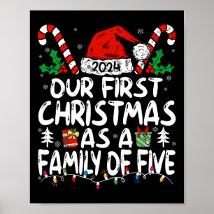 Poster Notre Premier Noël En Famille De Cinq 2024 Pour N